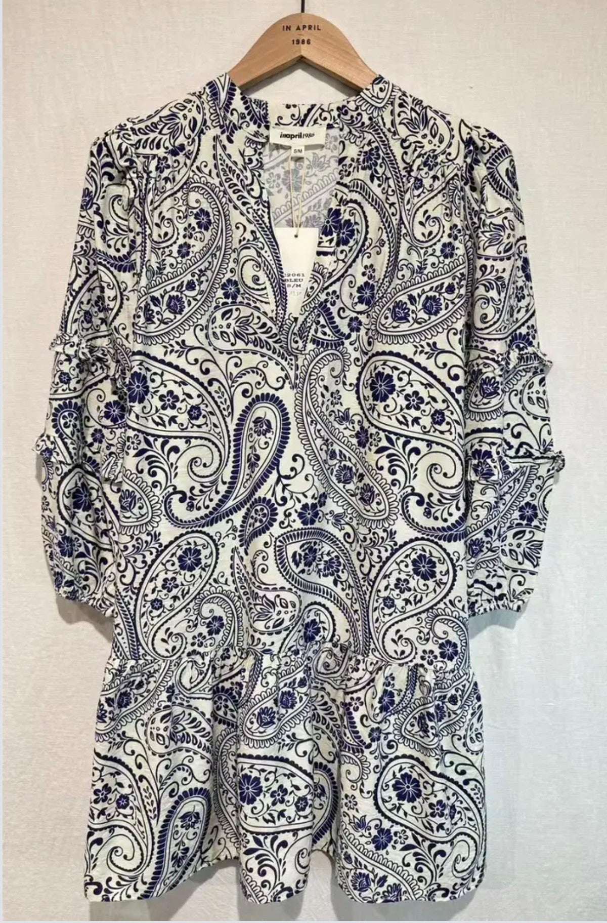 Summer dress paisley blue