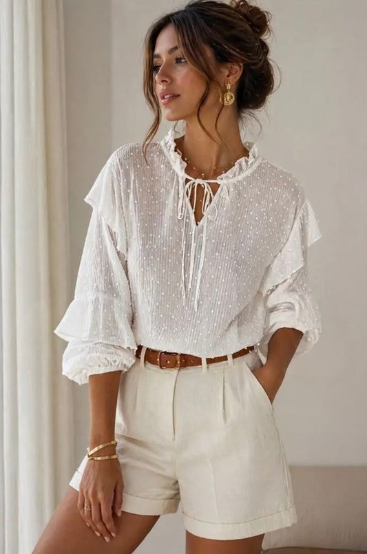Flow ruffled blouse